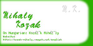 mihaly kozak business card